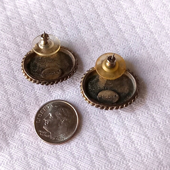Chico's Antique Brass Post Earrings - Picture 4 of 4